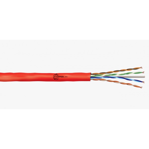 Cabo Lan cat 6  100% cobre 8 vias capa simples Azul ( 305 metros ) - Copperlink