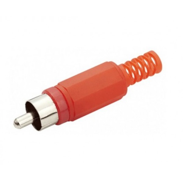 Plug RCA macho plastico vermelho