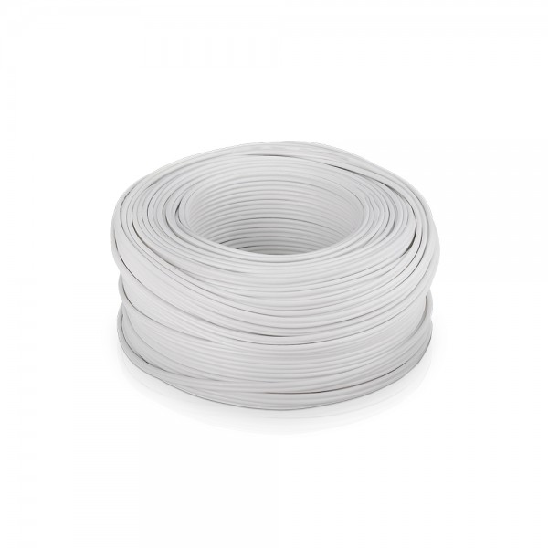 Cabo CFTV Coaxial Giga HD Lite Mini 4mm Branco 75ohm Malha 85% Alimentação 2 x 22AWG - 100m