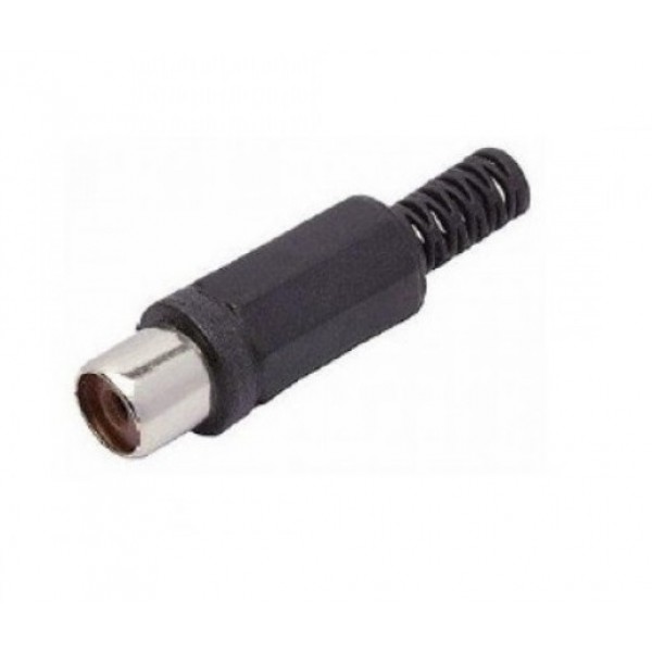 Plug RCA femea plastico preto