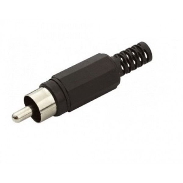 Plug RCA macho plastico preto