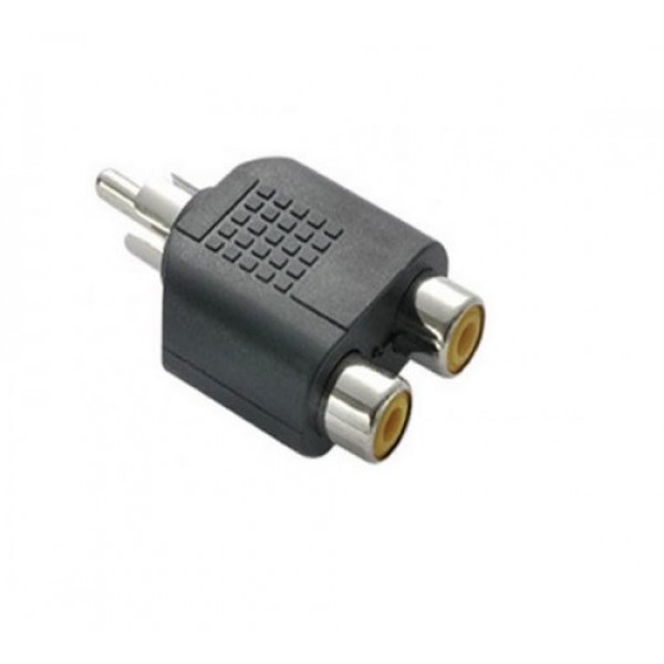 Adaptador plug RCA macho p/ 2 RCA femea