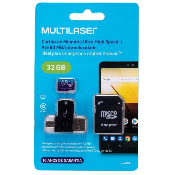 Cartao de memoria micro SD de 32GB - Multilaser