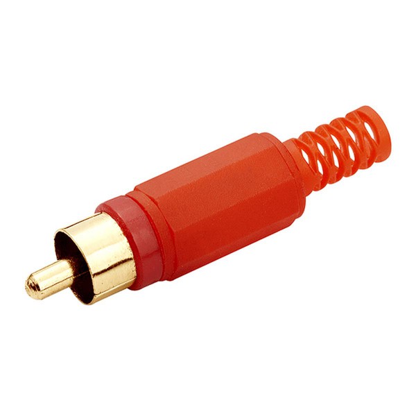 Plug RCA femea plastico vermelho